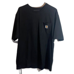 Carhartt Men's Original Fit Classic Black Tee with Pocket Size XL Construction